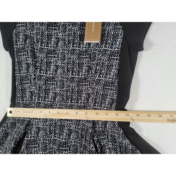 Dina Be Fit & Flare Skater Dress Size XS Extra Small Black & White NEW - Picture 15 of 16
